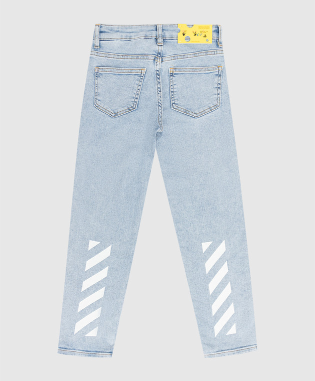 Off-White Дитячі сині джинси з логотип принт. OGYA001S22DEN001 зображення 2