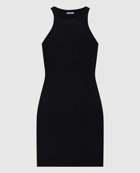 Vetements Черное платье мини с логотипом WE64DR440B