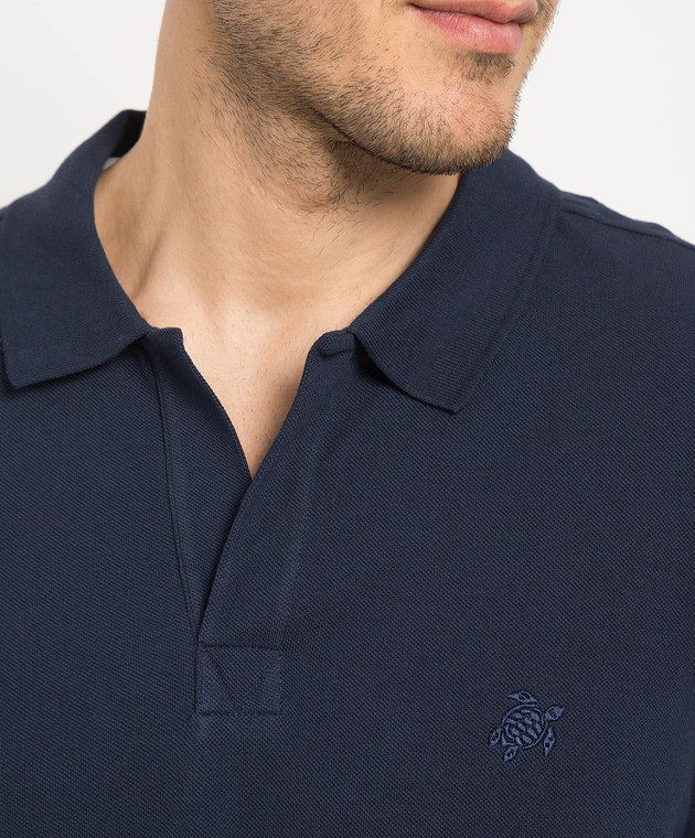 Vilebrequin Palatin blue polo with logo embroidery PLTH2N00 изображение 5