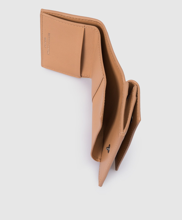 Brunello Cucinelli Світло-коричневий шкіряний гаманець із моніллю MWRLD2405 зображення 3