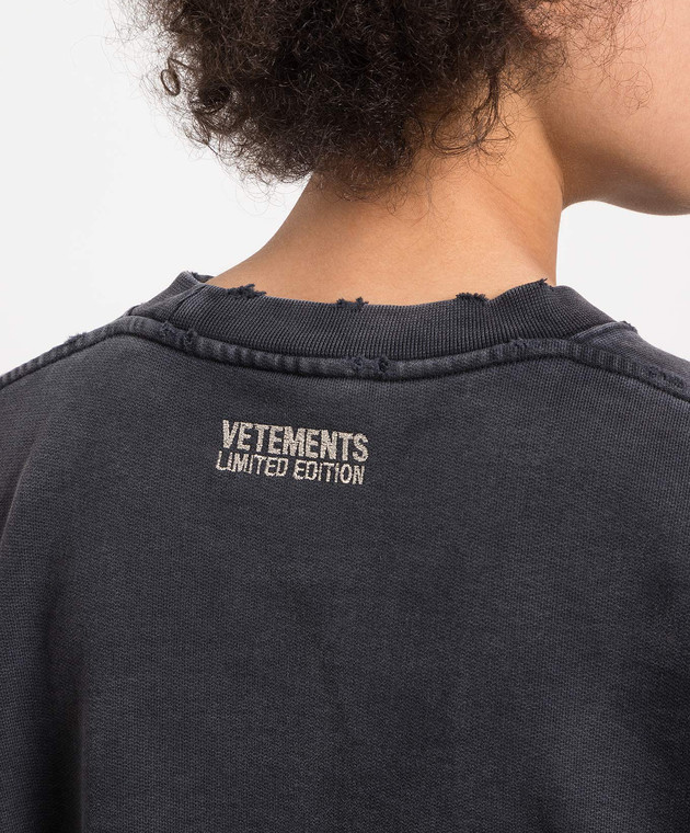 Vetements Gray sweatshirt with logo embroidery UE54CW120B image 5