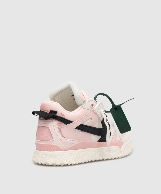 Off-White Розовые кожаные хайтопы Midtop sponge OWIA271S23LEA001 изображение 3