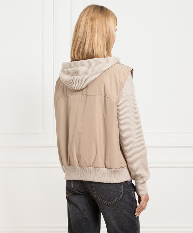Brunello Cucinelli Бежевый кардиган с жилетом M12774006P изображение 5