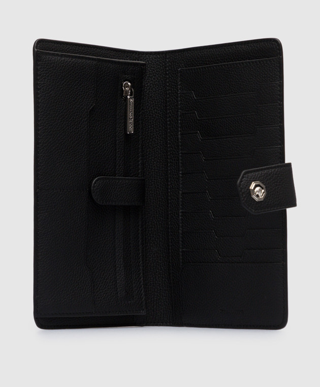 Stefano Ricci Чорний шкіряний гаманець із металевим логотипом PP366PMR зображення 3
