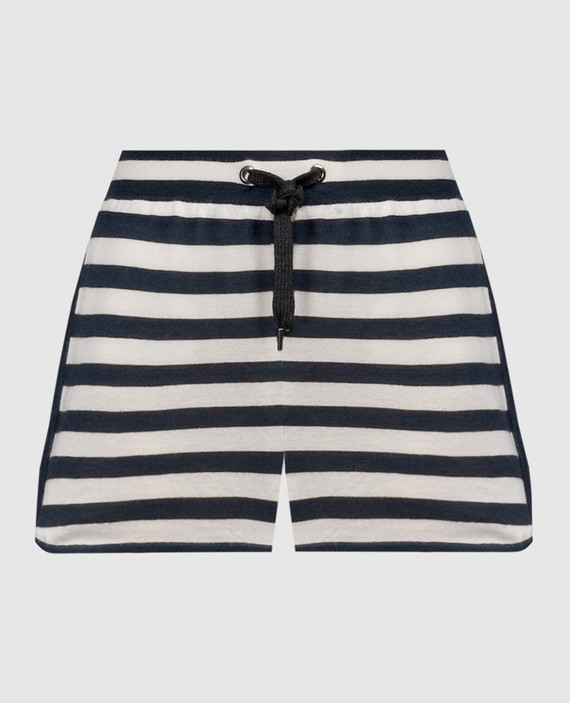 Striped shorts made of cashmere and silk