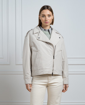 Brunello Cucinelli Бежева куртка в стилі косухи MB5742764