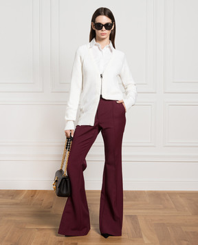 Tom Ford Білий кардиган з вовни з патчем логотипа CAK338YAX579