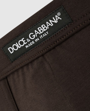 Dolce&Gabbana Коричневі труси-бріфи з логотипом M4F01JFUEB0