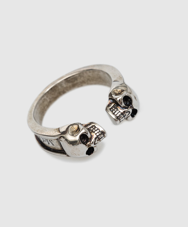 Alexander McQueen Silver ring with skulls 554576J160Y image 5