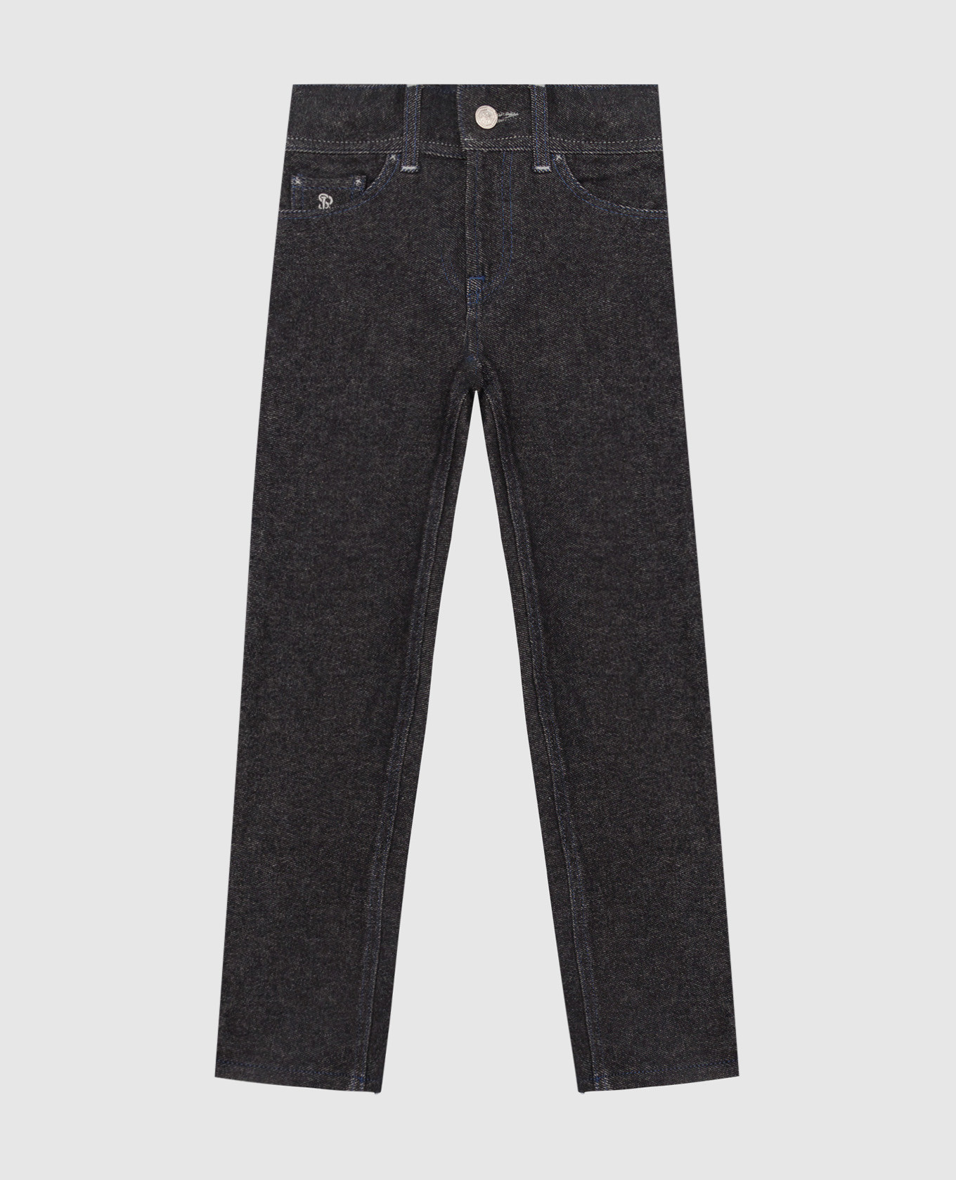 Children's dark gray trousers with embroidery