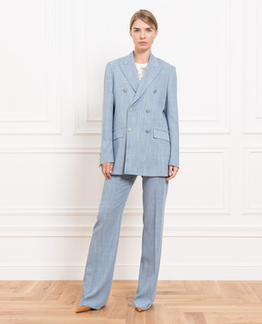 Etro Двобортний блакитний жакет D19134486