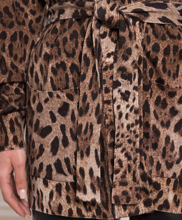Dolce&Gabbana Brown leopard print wool cardigan FX562TJAHHG image 5