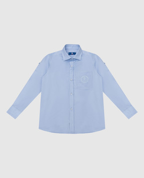 Stefano Ricci Детская голубая рубашка с логотипом YAC6400010LJ1609