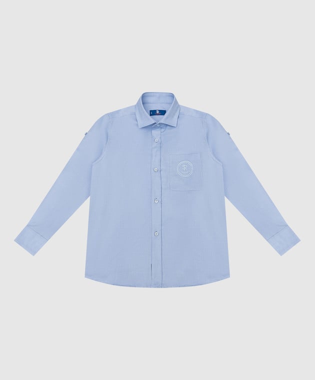 Stefano Ricci Children's blue shirt with a logo YAC6400010LJ1609