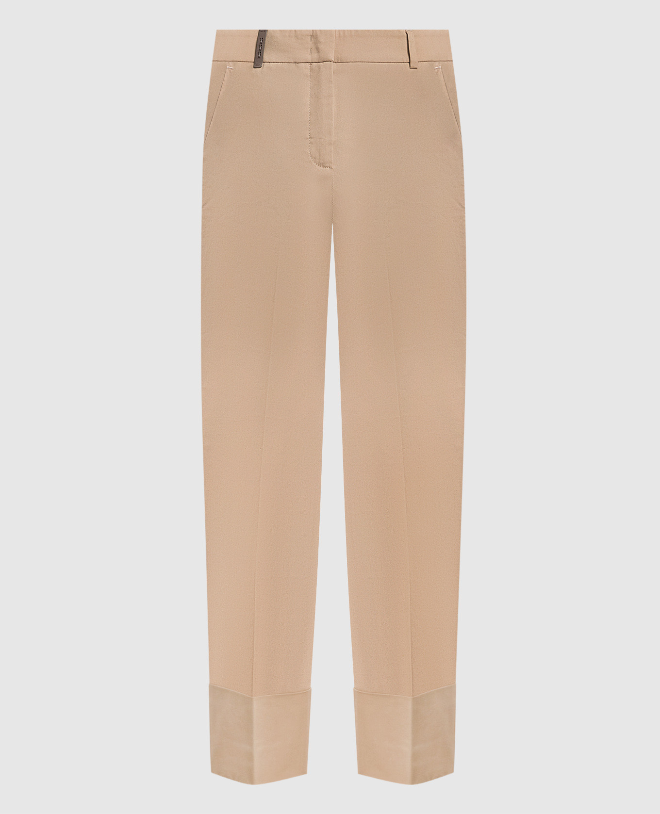 Light brown trousers with cuffs