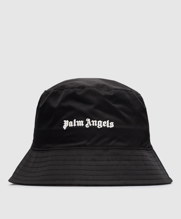 Palm Angels - Черная панама с фактурным логотипом PWLA011C99FAB001