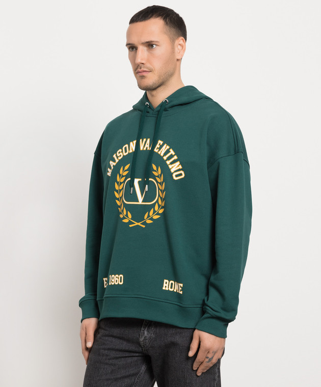 Valentino Green hoodie with logo print 2V3MF22W93K изображение 3