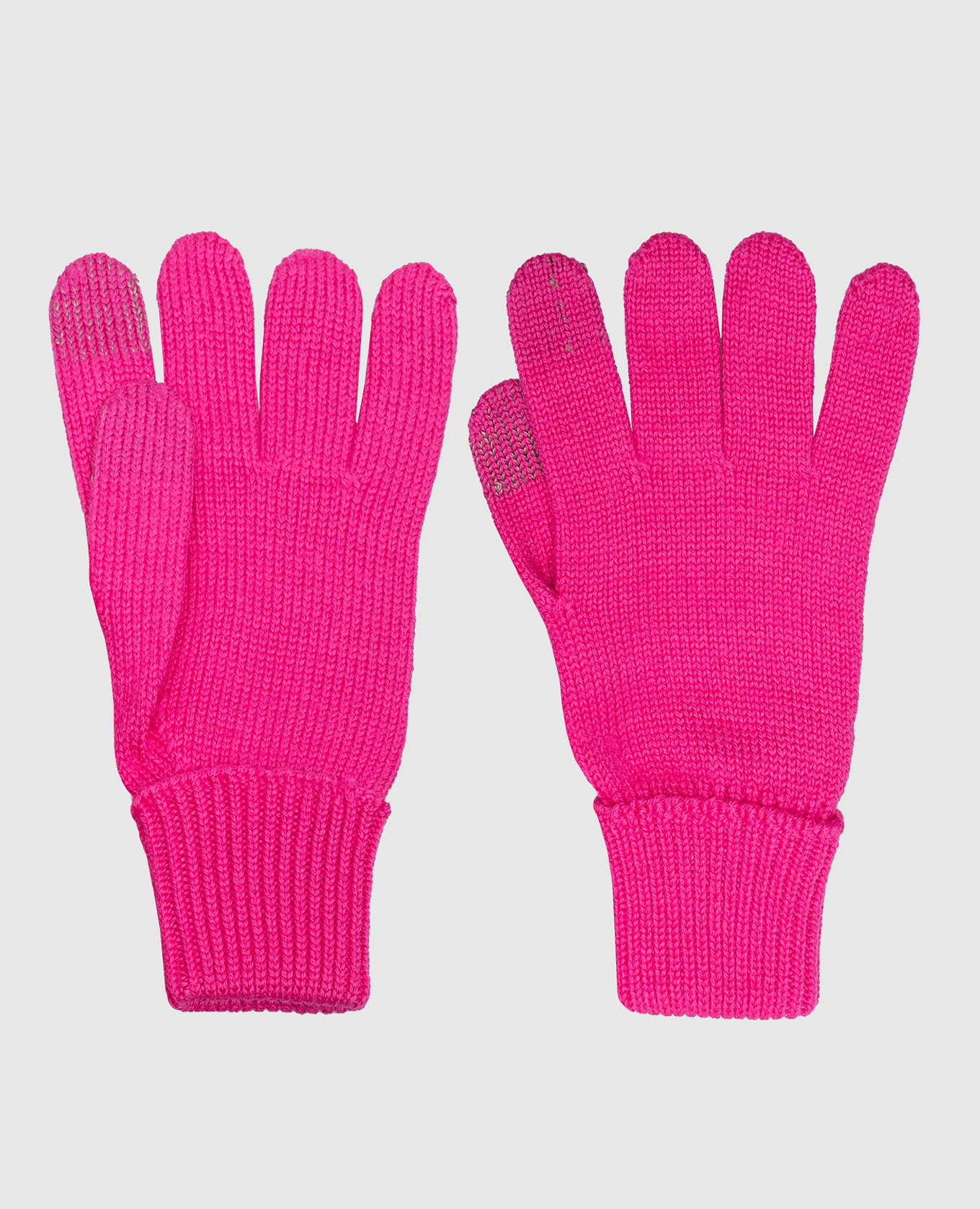 Детские розовые перчатки из шерсти с логотипом