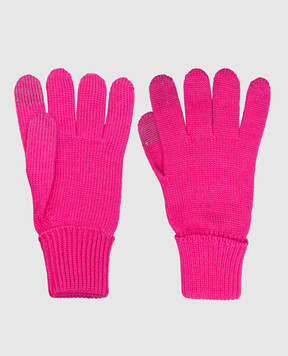 Il Trenino Дитячі рожеві рукавички з вовни з логотипом CL4056
