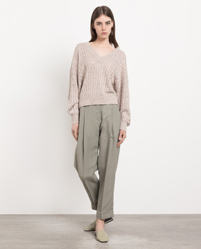 Brunello Cucinelli Серые брюки с цепочкой мониль MH126P8254