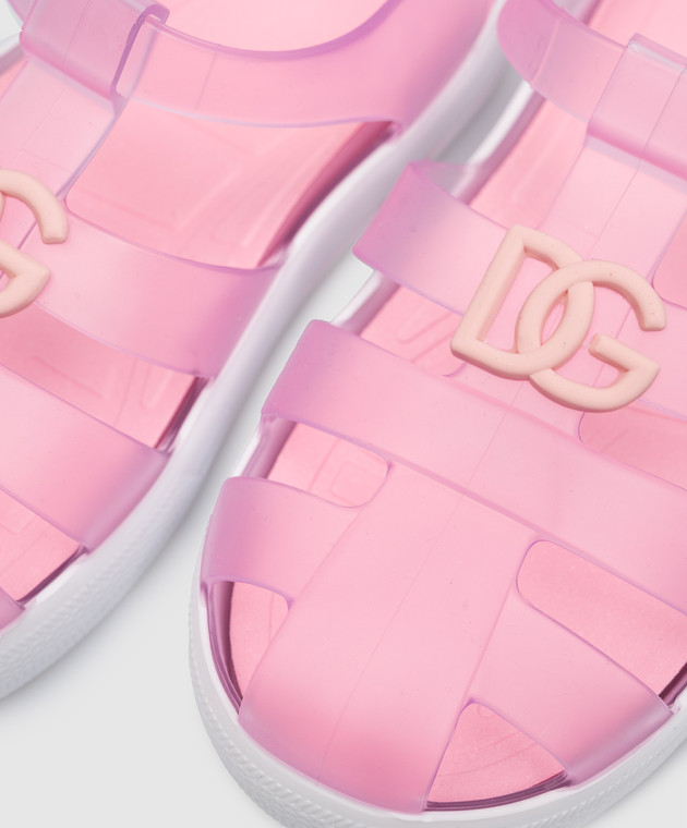 Dolce&Gabbana Дитячі рожеві сандалі з логотипом DG DN0115AT079 зображення 5