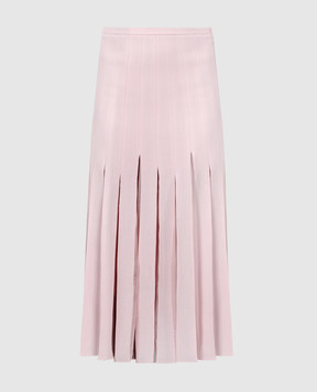 Gabriela Hearst Розовая юбка-плиссе Binka из шерсти и шелка 3243038W111