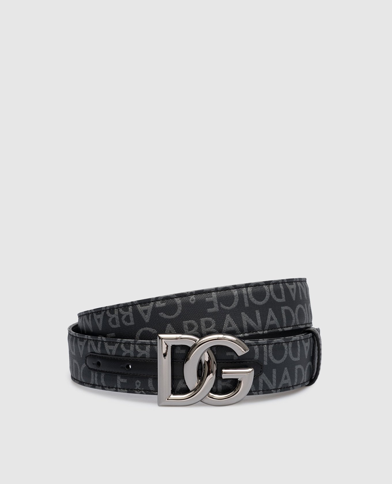 Gray logo print belt