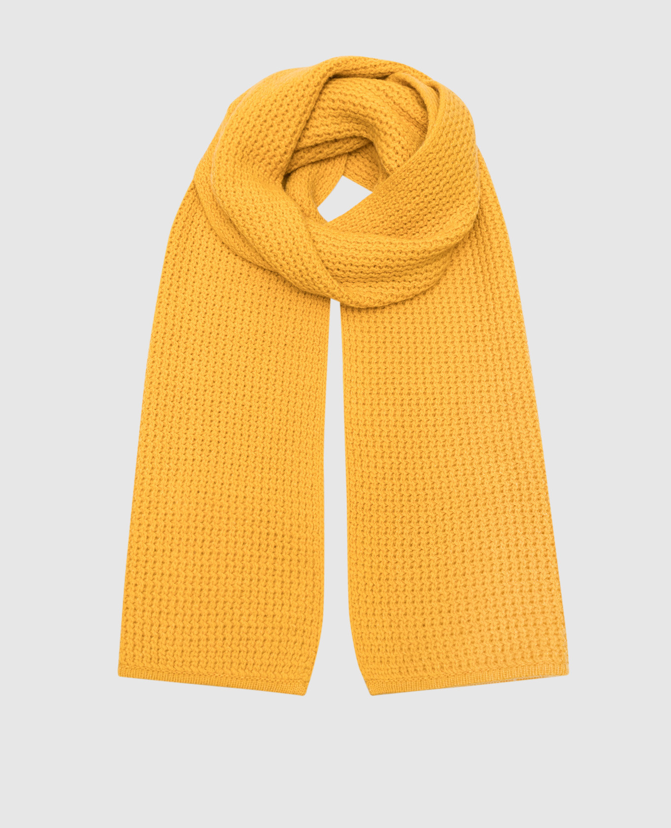 Желтый шарф из шерсти