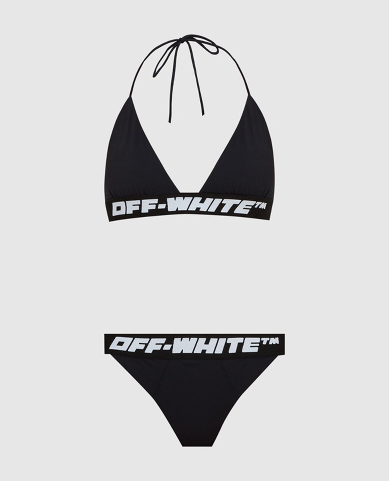 Schwarzer Badeanzug mit kontrastierendem Logodruck