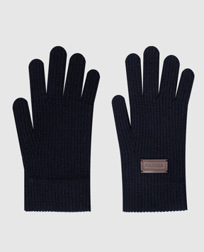 Canali Сині рукавички з логотипом MK00461G0030