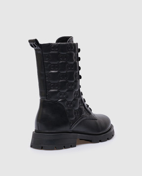 Twinset Чорні черевики з простібкобю логотипа Oval T 232TCT04A