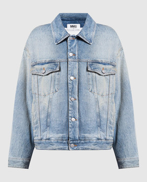 Maison Margiela MM6 Блакитна джинсова куртка з ефектом потертості S52AM0246S30828