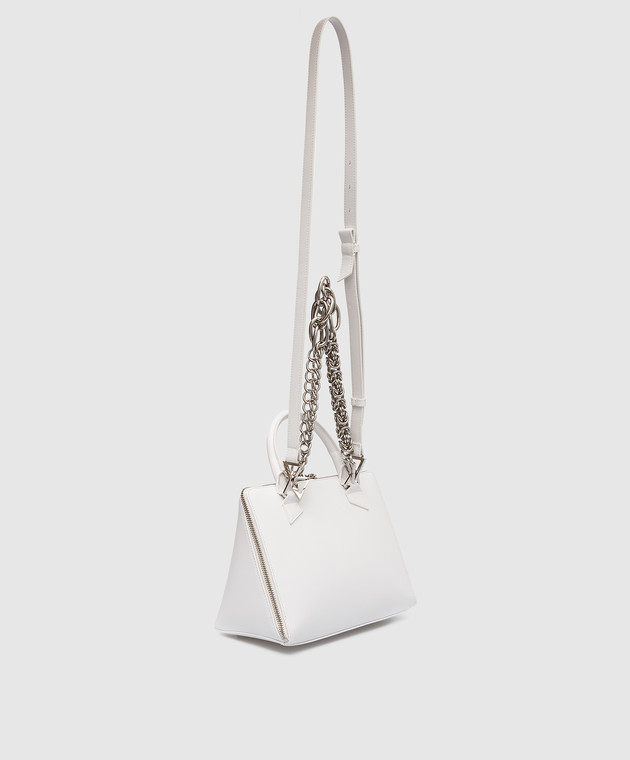 The Attico White leather Monday bag with logo 231WAH03L019 buy