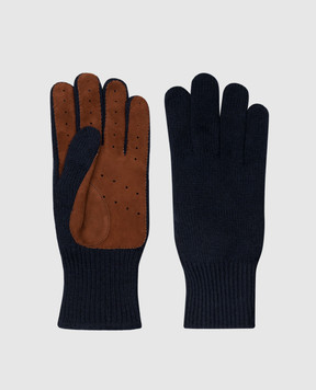 Brunello Cucinelli Синие перчатки из кашемира M2292118