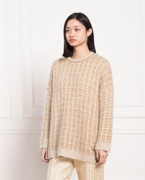 Valentino Бежевый свитер с люрексом 2B3KC42X7P4