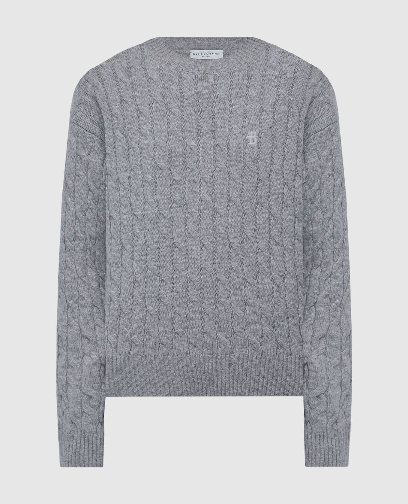Gray sweater made of wool in a textured pattern