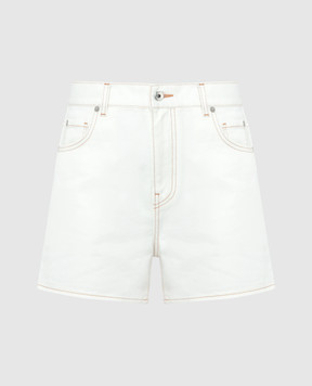 Off-White Белые джинсовые шорты с логотипом патча. OWYC015S24DEN002