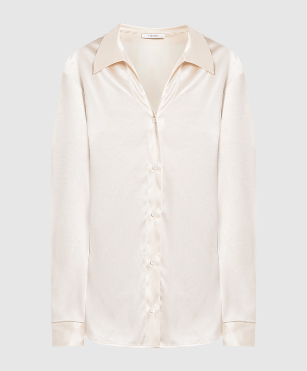 Peserico Beige silk blouse with monil chain S0661902372