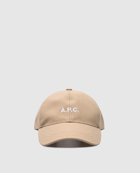 A.P.C Бежева кепка Charlie з вишивкою логотипа COCPRM24069