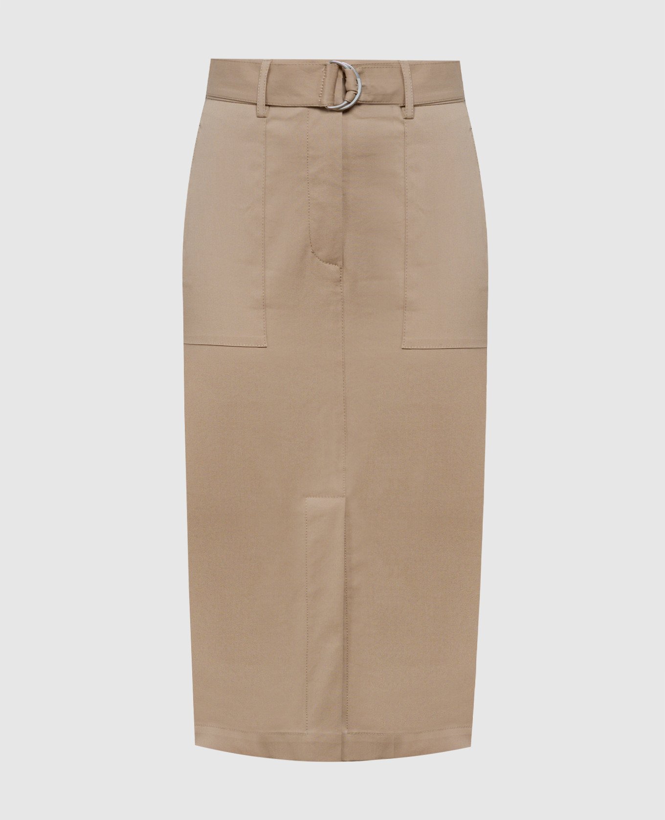 Brown midi skirt with slit