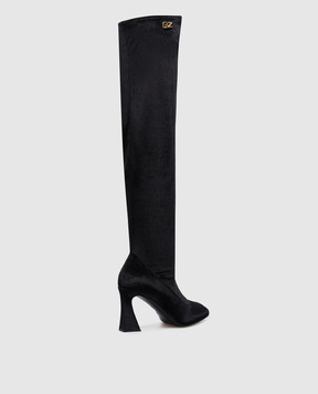 Giuseppe Zanotti Черные ботфорты Marino с металлическим логотипом I380000