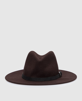 Peserico Темно-коричневая шляпа из шерсти S36121C009632