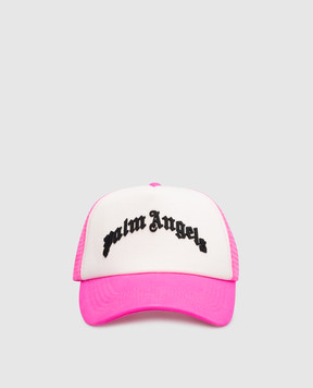 Palm Angels Logo pink cap with textured logo PWLB014S23FAB001