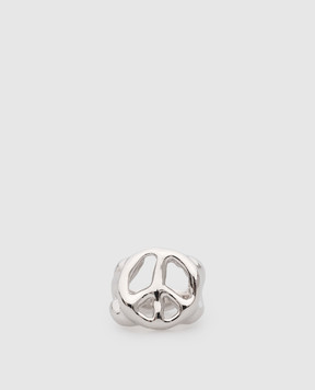AMBUSH Серебристое кольцо со знаком мира BMOC038S23BRA001