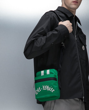 Off-White Зеленая сумка кросс-боди с логотипом принт. OMNQ083S24FAB001