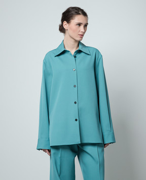 Jil Sander Зелена сорочка з вовни з розрізами J52DL0008J40002