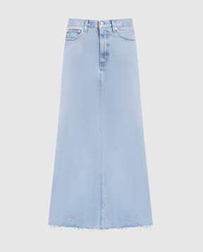 AGOLDE Голубая джинсовая юбка с эффектом потертости A91111141