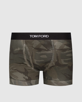 Tom Ford Трусы-боксеры с камуфляжным принтом цвета хаки T4LC31540