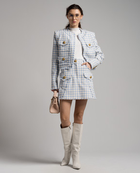 Balmain Твідова спідниця в клітинку CF1LA375CE70