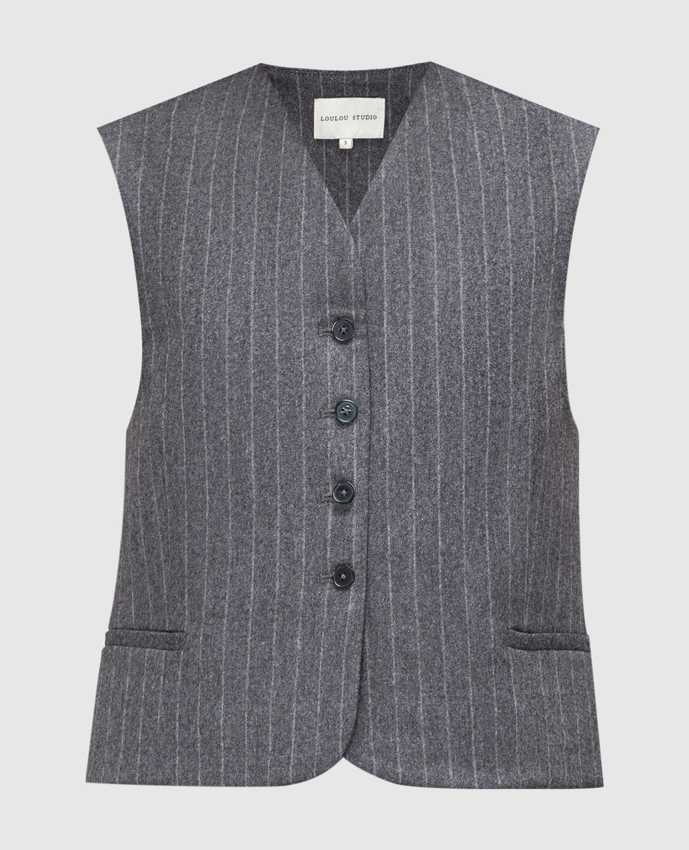 Smith wool and cashmere striped vest in gray